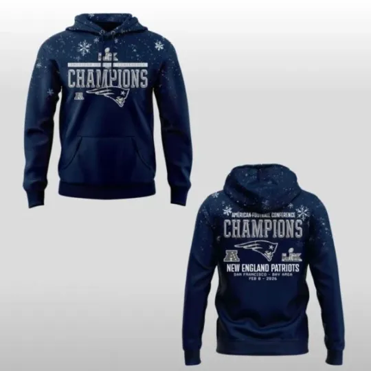 Discover Patriotss A.F.C Champions 2026 Snow Hoodie