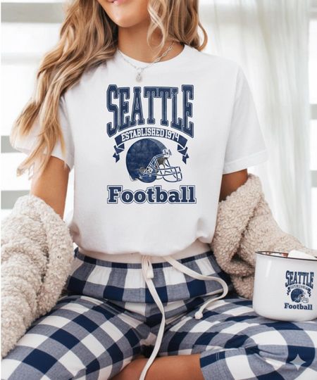 Discover Vintage Seattle Football Helmet Shirt,Retro football Fan Gift,Grunge Super Bowl Apparel