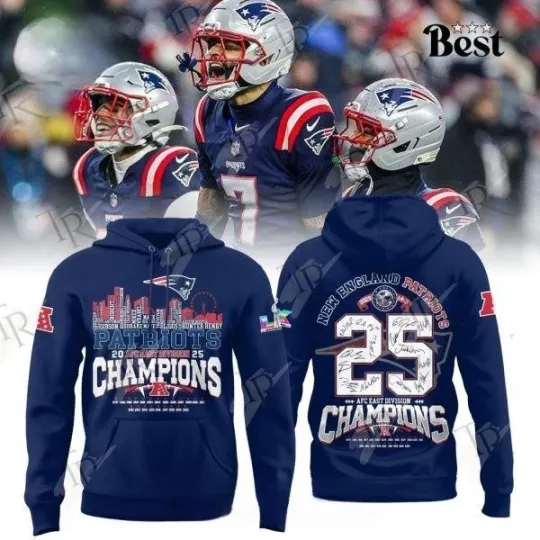 Discover Patriotss A.F.C East Division Champions Hoodie – Blue