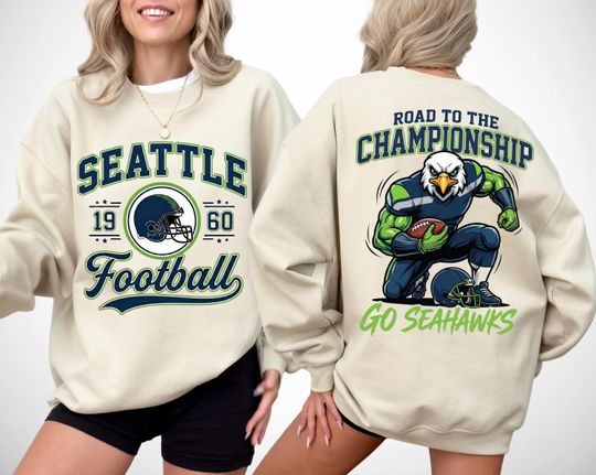 Discover Seattle Football Mascot Sweatshirt, Seattle Seahawk Football T-shirt, Game Day Championship Tee
