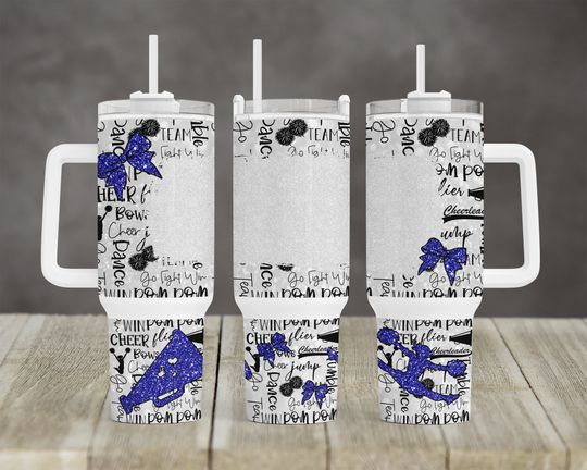 Discover Cheer Tumbler Design 40 oz 2 piece Blue Space For A Name Tumbler Sublimation