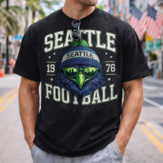 Discover Seattle Football T-Shirt, Retro Mascot Est 1976 Sweatshirt, Hoodie, Vintage Game Day Graphic Tee