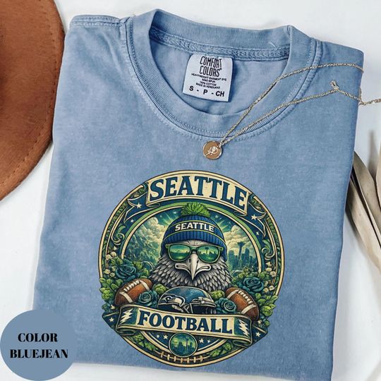 Discover Seattle Football Vintage Comfort Colors  Shirt Seattle Mascot Sports Fan Shirt