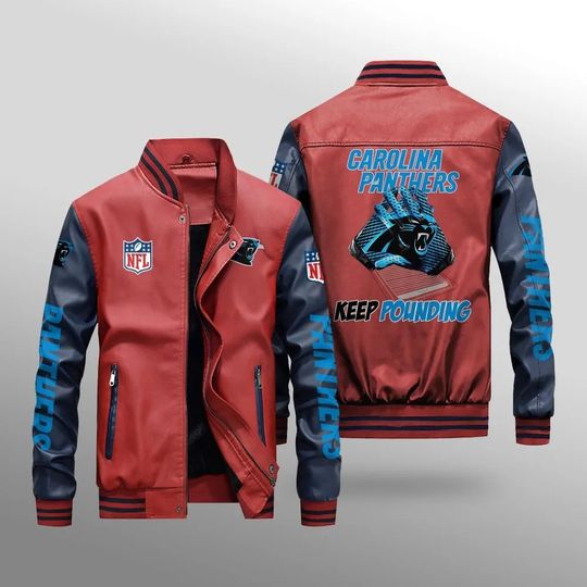Carolina Panthers With Hand Leather Varsity Jackets, Football Jacket, Game Day Merch