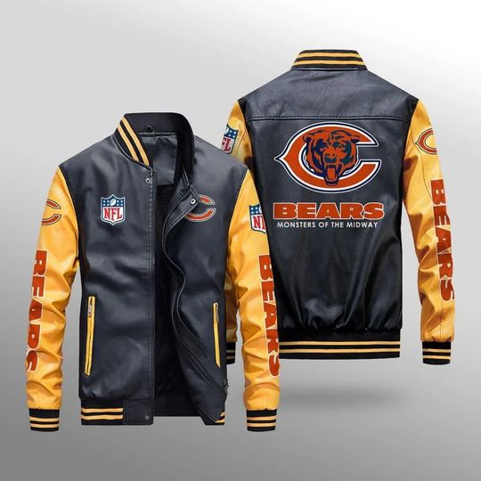 Chicago Bears Leather Varsity Jackets, Football Jacket