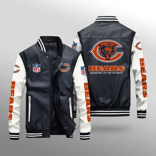 Chicago Bears Leather Varsity Jackets, Football Jacket