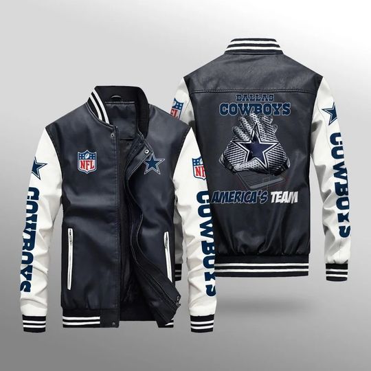 Dallas Cowboys With Hand Leather Varsity Jackets, Football Jacket, Game Day Merch
