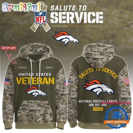 Denver Football Team Broncos Veteran Birthday 3D Hoodie