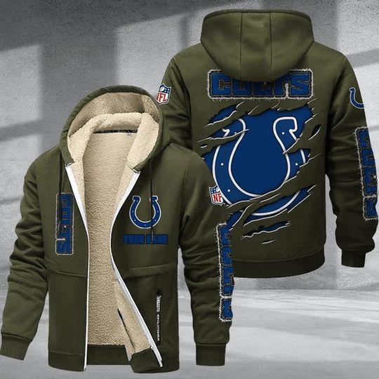 Indianapolis Colts Hoodie Zip Velvet Coat