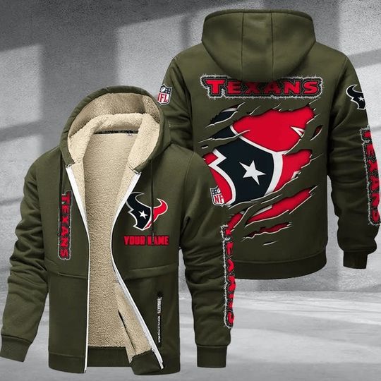 Houston Texans Hoodie Zip Velvet Coat