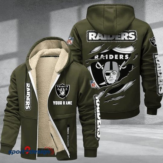 Las Vegas Raiders Hoodie Zip Velvet Coat