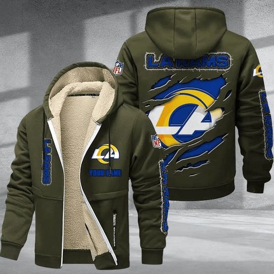 Los Angeles Rams Hoodie Zip Velvet Coat