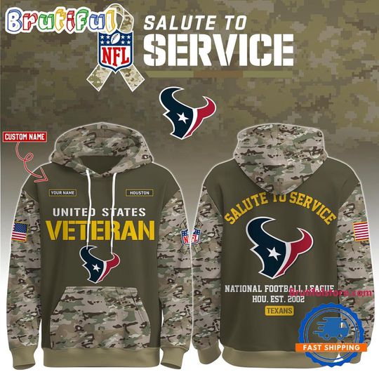 Houston Football Team Texans Veteran Birthday 3D Hoodie