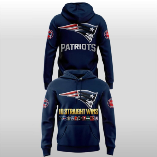 Discover NE Patriots Drake Maye 10 Straight Wins Hoodie