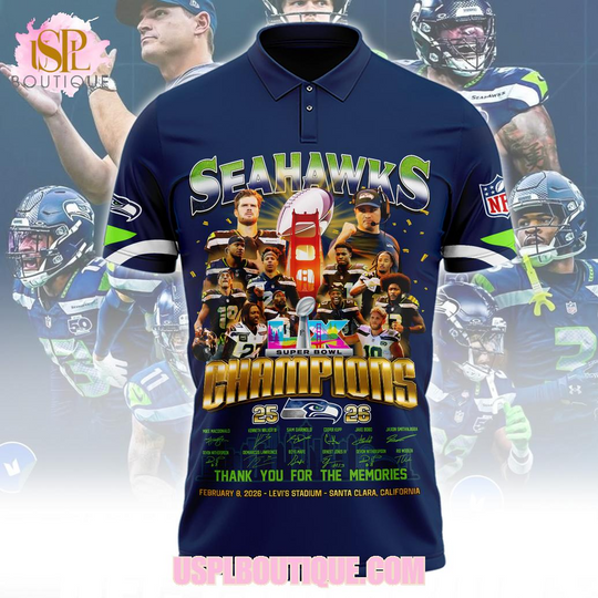 Discover Seattle Seahawks Super Bowl Champions 25-26 Polo Shirt