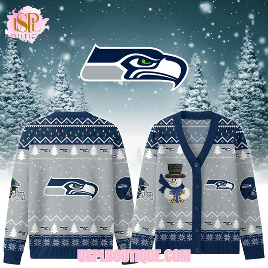 Discover Seattle Seahawks x Christmas Knitted Cardigan Jacket