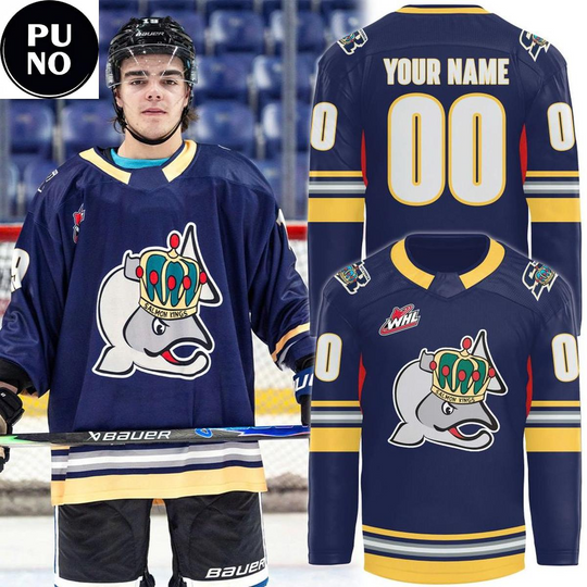 Discover Victoria Royals Salmon Kings Throwback Salmon Kings Night 2026 Personalized Hockey Jersey
