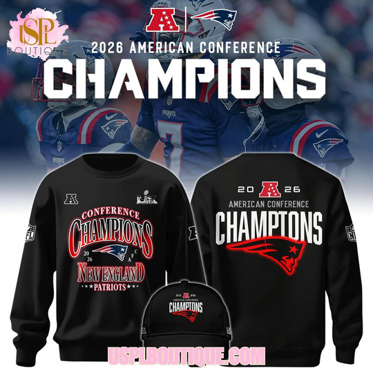 New England Patriots American Conference Champions 2026 Black Sweatshirt