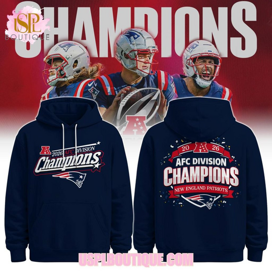 New England Patriots 2026 AFC Division Champions Blue Hoodie