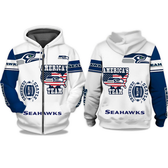 Discover Seahawks America’s Team Zip Hoodie
