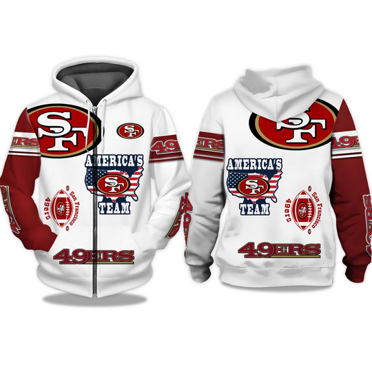 Discover 49ers America’s Team Zip Hoodie