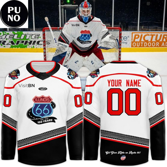 Discover Bloomington Bison Honoring The Centennial Of Route 66 2026 Personalized Hockey Jersey