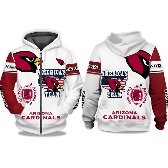 Discover Arizonna Cardinals America’s Team Zip Hoodie