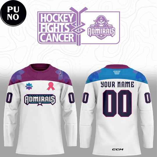 Discover Milwaukee Admirals x ABCD Hockey Fights Cancer 2026 Personalized Hockey Jersey