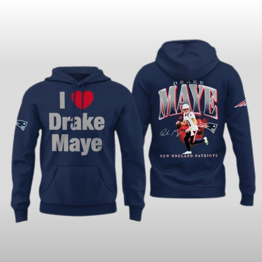 Discover New England Patriots I Love Drake Maye Hoodie Shirt