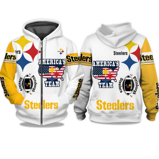 Discover Steeler America’s Team Zip Hoodie