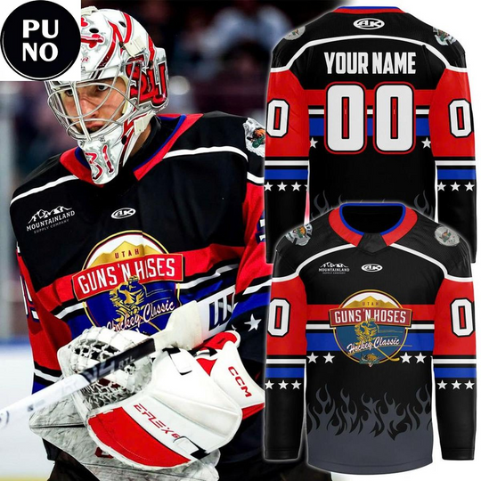 Discover Utah Grizzlies 2026 Guns & Hoses Hockey Classic Personalized Hockey Jersey