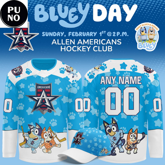 Discover Allen Americans BlueyDad Day 2026 Personalized Hockey Jersey