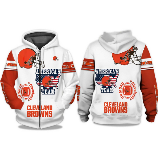 Discover Cleveland Browns America’s Team Zip Hoodie
