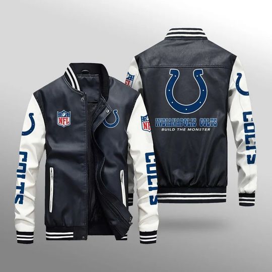 Indianapolis Colts Leather Varsity Jackets, Football Jacket