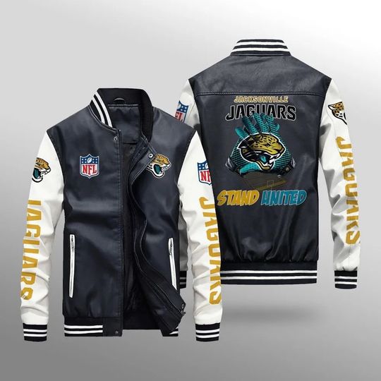 Jacksonville Jaguars With Hand Leather Varsity Jackets, Football Jacket, Game Day Merch