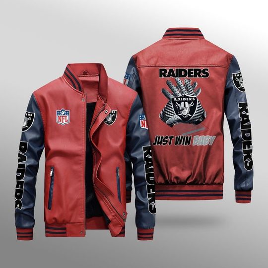 Las Vegas Raiders With Hand Leather Varsity Jackets, Football Jacket, Game Day Merch