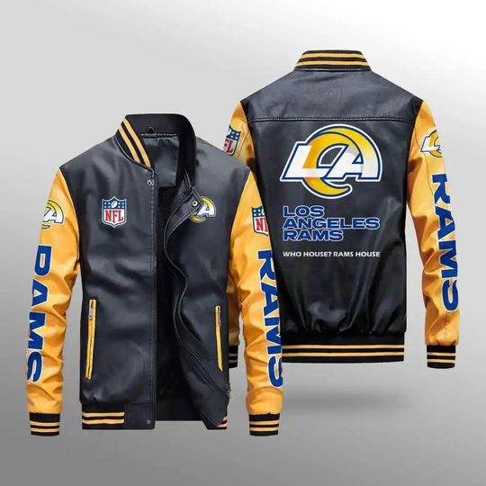 Los Angeles Rams Leather Varsity Jackets, Football Jacket