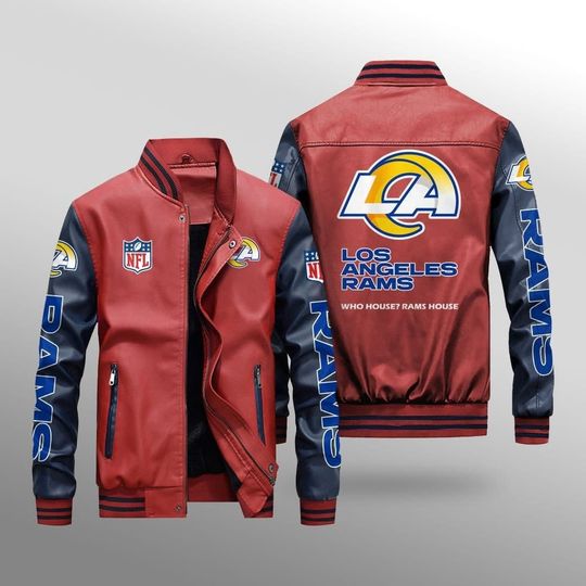 Los Angeles Rams Leather Varsity Jackets, Football Jacket