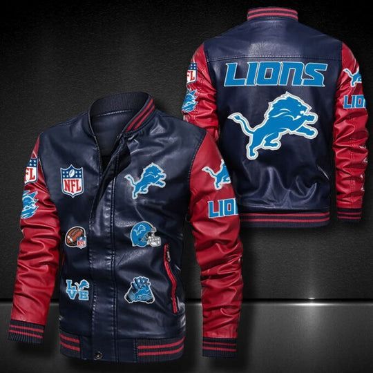 Men’s Detroit Lions Leather Varsity Jackets