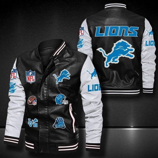 Men’s Detroit Lions Leather Varsity Jackets