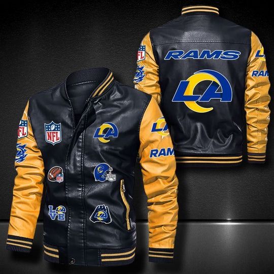 Men’s Los Angeles Rams Leather Jacket , Football Jacket, Game Day Merch