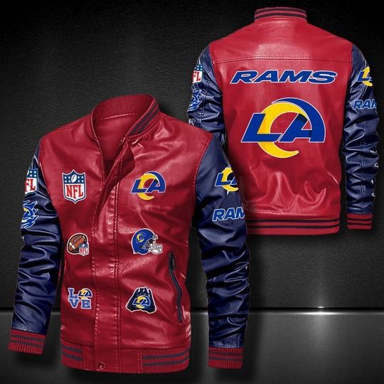 Men’s Los Angeles Rams Leather Jacket , Football Jacket, Game Day Merch
