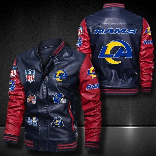 Men’s Los Angeles Rams Leather Jacket , Football Jacket, Game Day Merch
