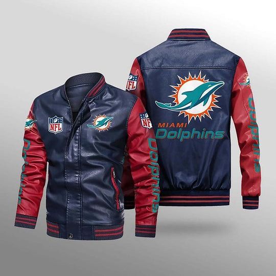 Miami Dolphins Leather Varsity Jackets