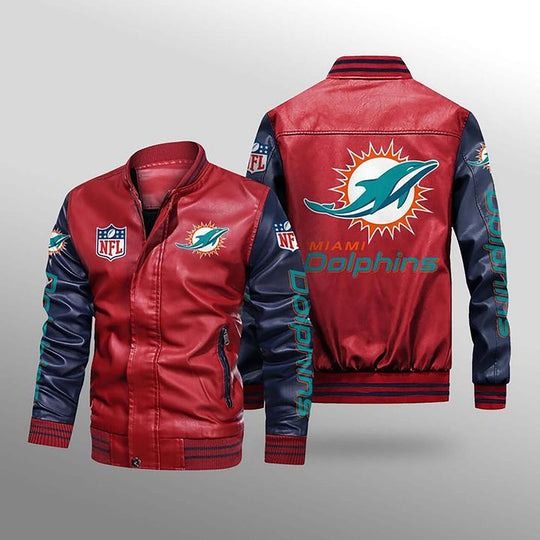 Miami Dolphins Leather Varsity Jackets