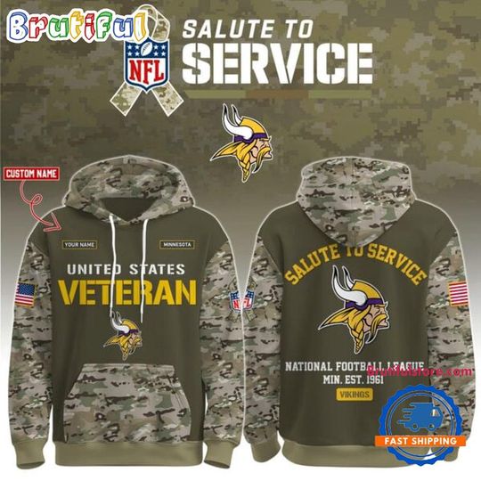 Discover Minnesota Football Team Vikings Veteran Birthday 3D Hoodie