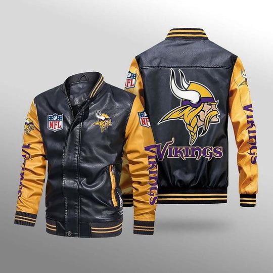 Minnesota Vikings Leather Varsity Jackets