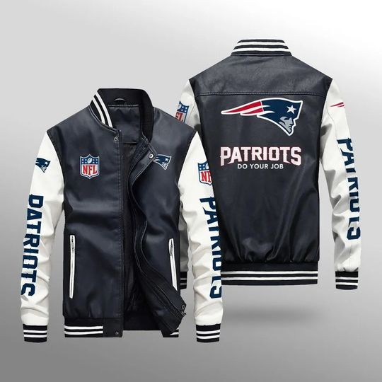 New England Patriots Leather Varsity Jackets, Football Jacket