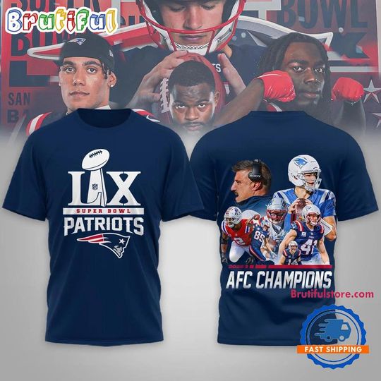 New England Patriots Super Bowl LX NFC Champion Team Player 3D Shirt