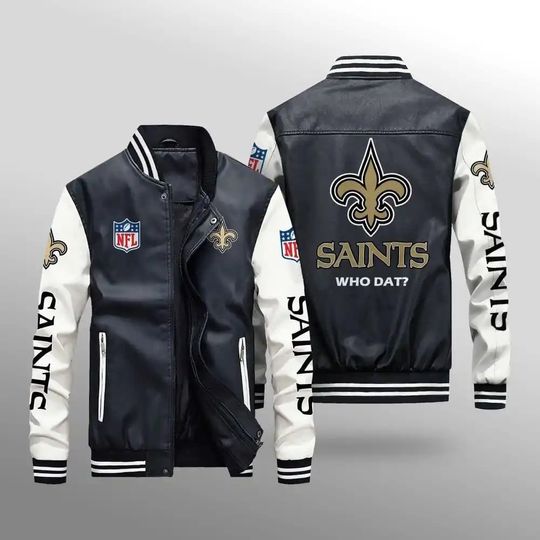 New Orleans Saints Leather Varsity Jackets, Football Jacket